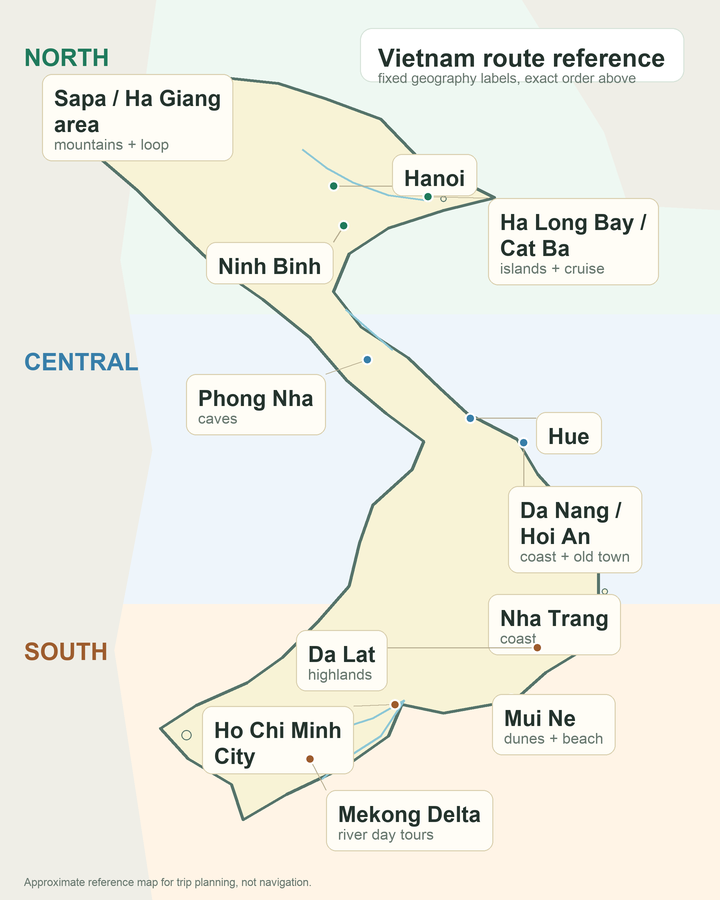 Vietnam route map preview